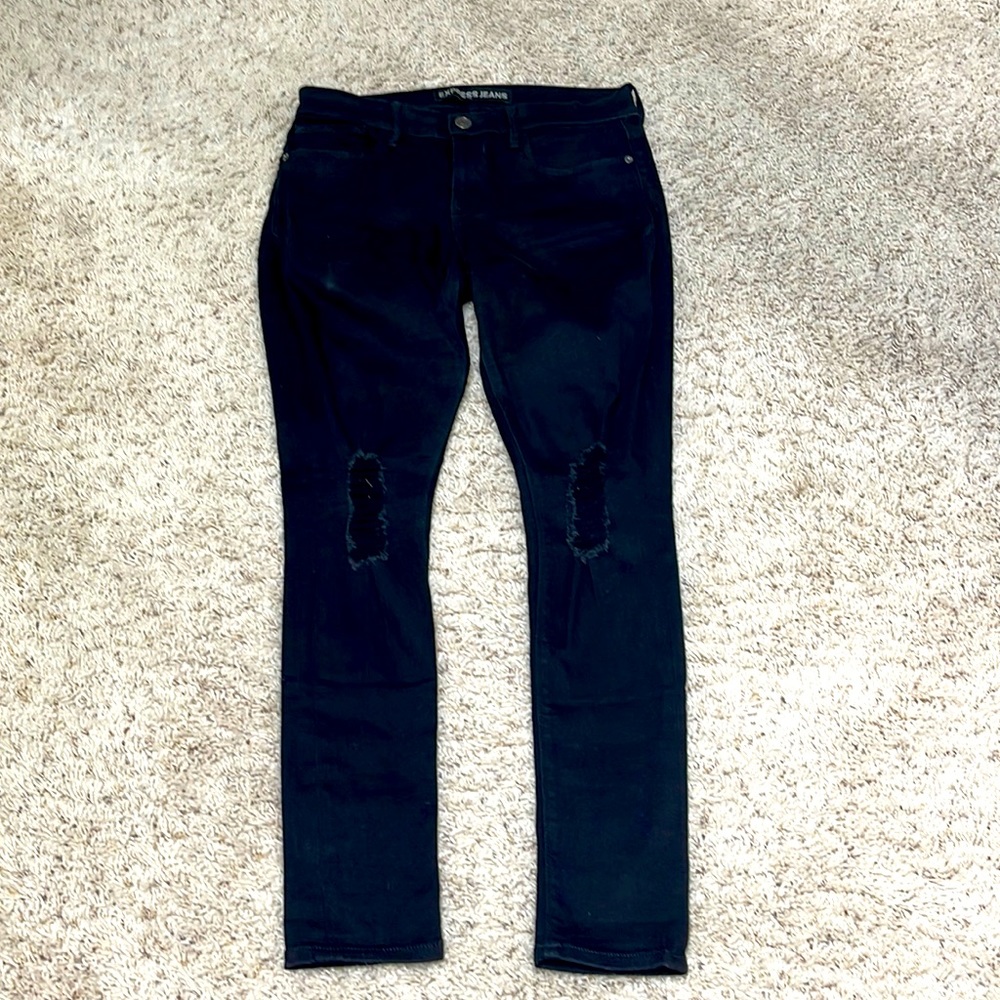 Black express “Mia” mid rise skinny jeans